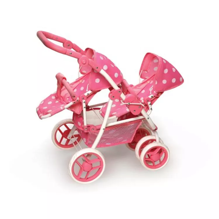 Badger Basket Reversible Doll Stroller - Polka Dot Travel