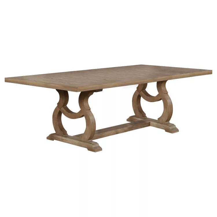 Barley Brown Transitional Dining Table 84 Rectangular - Coaster