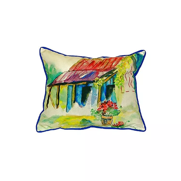 Barn & Geranium Small Indoor/Outdoor Pillow 11x14