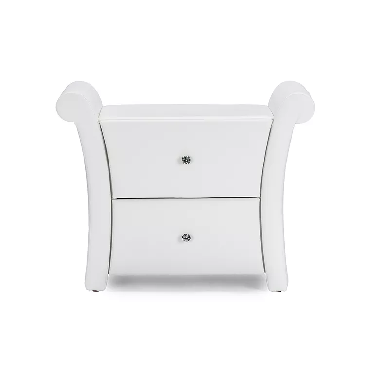 Baxton Studio Victoria 2 Storage Drawers Nightstand Bedside Table