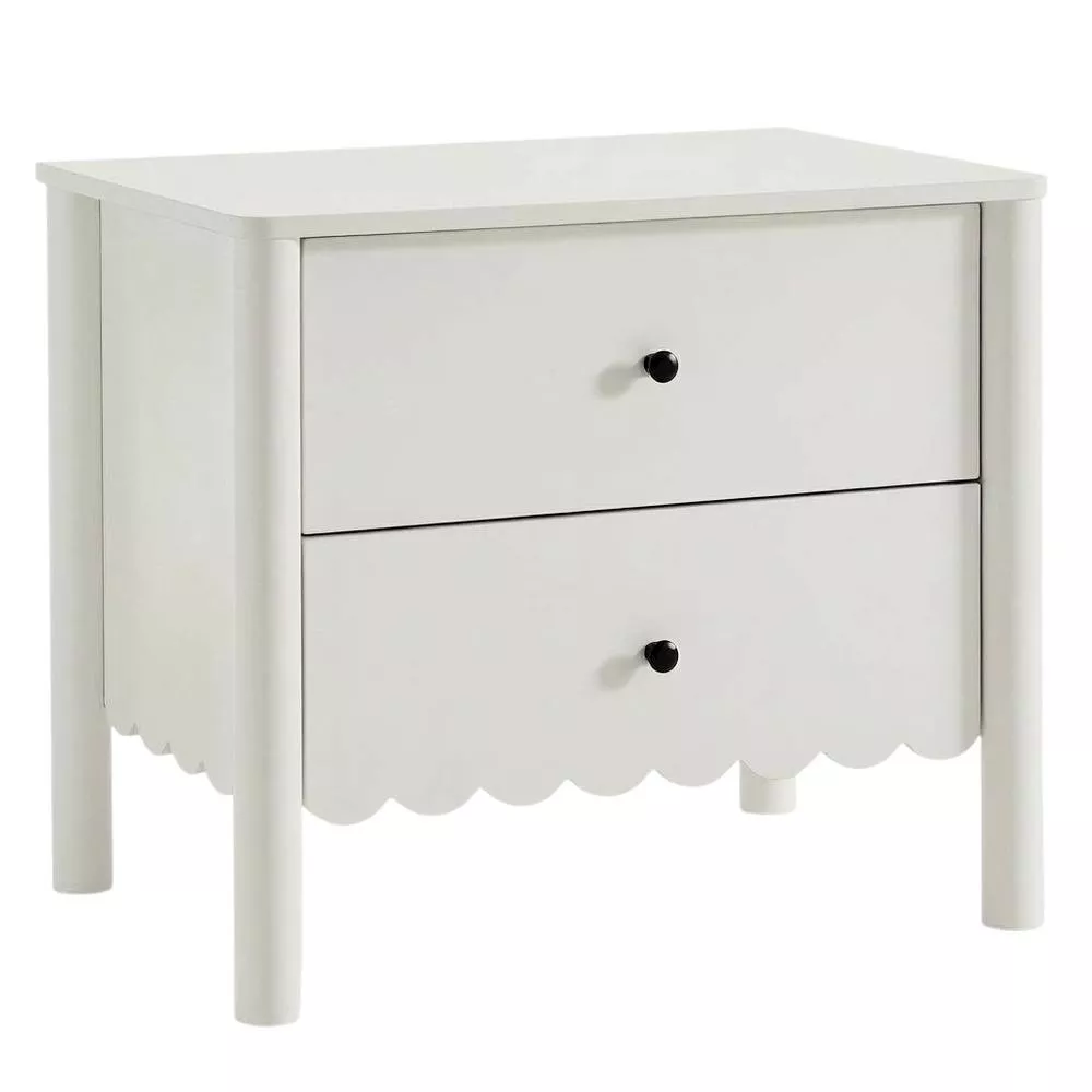 Bedside Nightstand with 2 Drawers in Elegant Finish