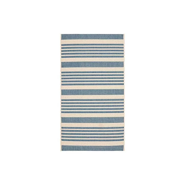 Beige/Blue Transitional Polypropylene Large Rectangle Rug 12x9