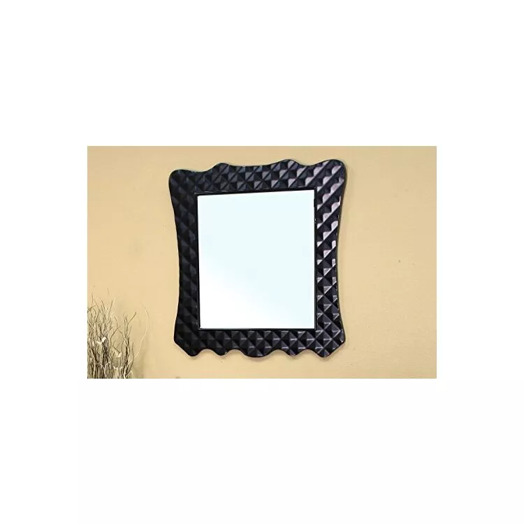 Bellaterra-Home Black Solid Wood Frame Mirror