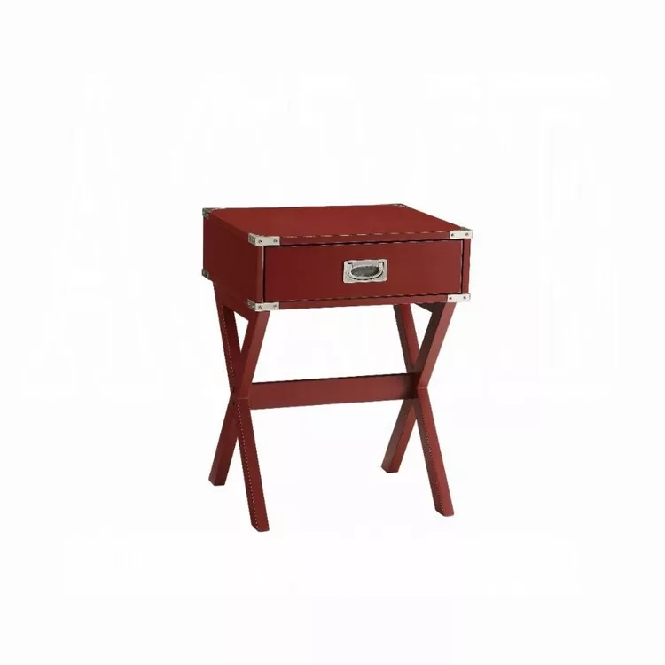 Benjara Babs End Table, Red