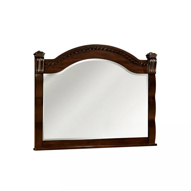 Benjara Burleigh Transitional Style Mirror , Cherry