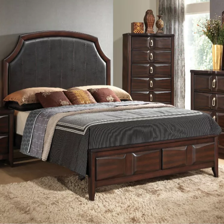 Benjara Classy And Stylish Queen Size Panel Bed, Brown And Grey