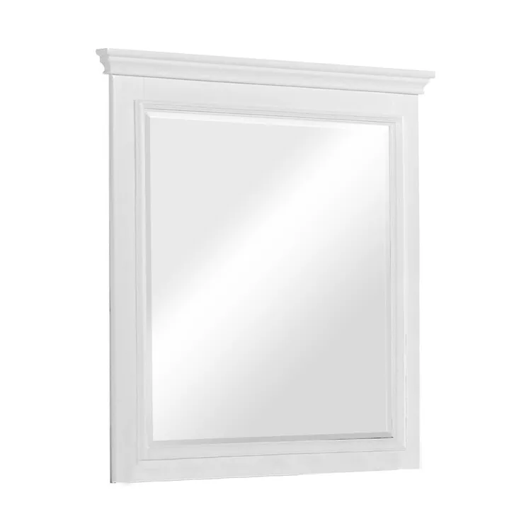 Benjara Contemporary Style Wood Rectangular Mirror, White