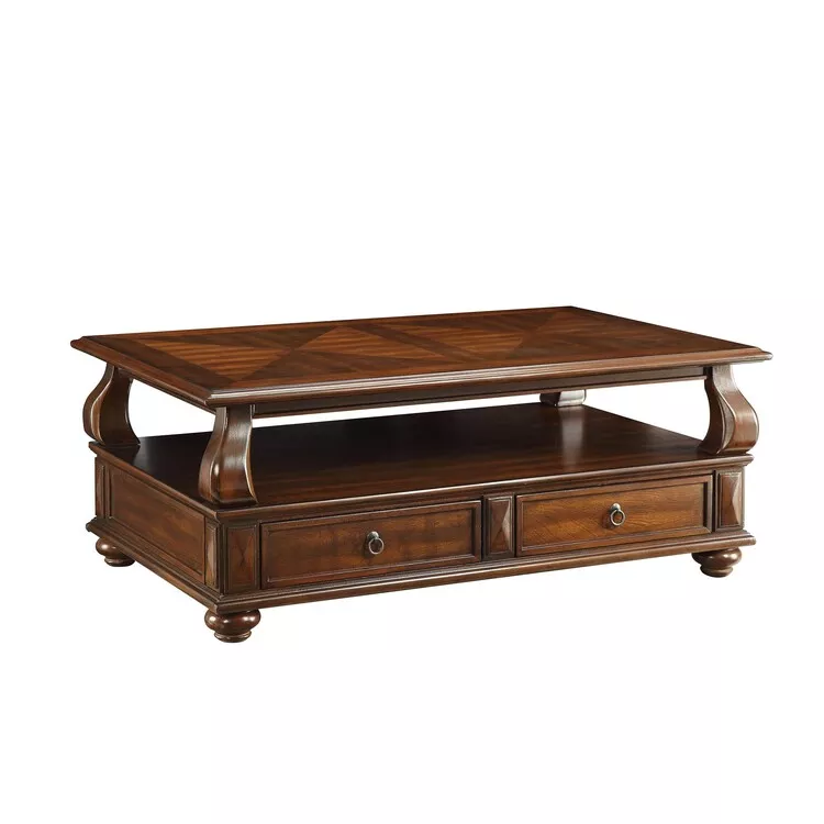 BenJara Elegant Coffee Table With 2 Drawers , Walnut Brownn++