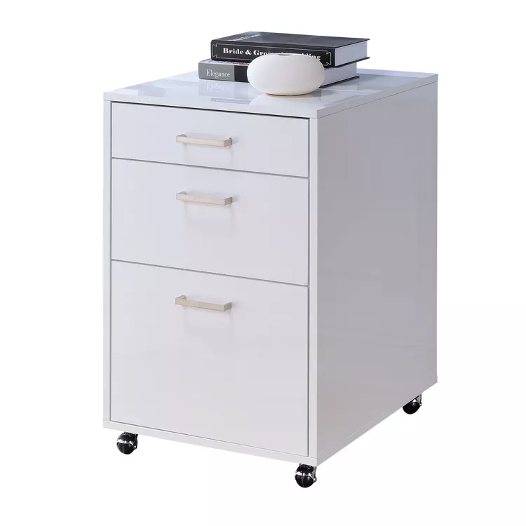 Benjara Modish File Cabinet, White