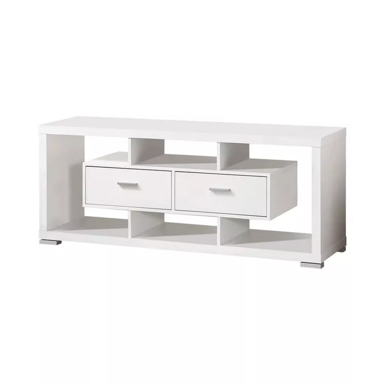 BenJara Spacious Modern Style TV Console, White