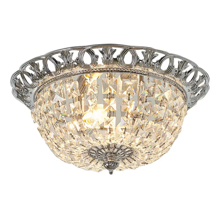 Bethel Chrome Flush Mount Light Clear Crystal Frame