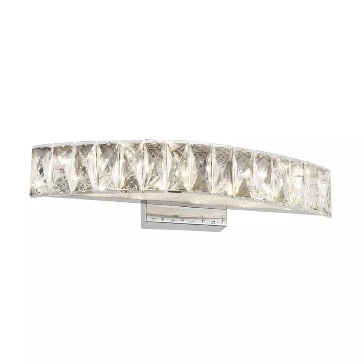 Bethel Crystal Wall Sconce - Chrome & Beaded Frame - Silver
