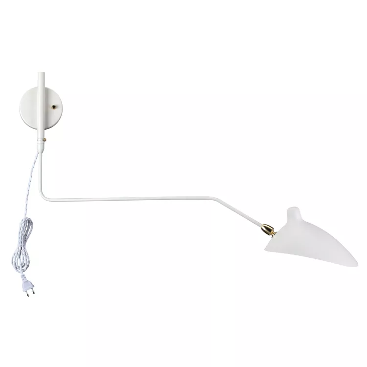 Bethel Matte White Wall Sconce Brass Hardware