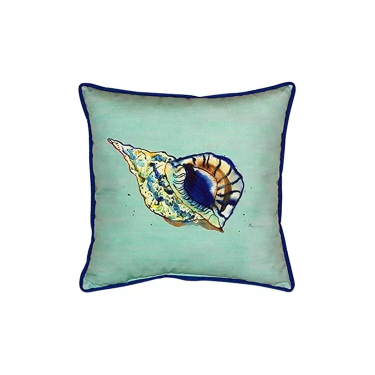 Betsy's Shell - Teal Extra Large Zippered Pillow 22x22