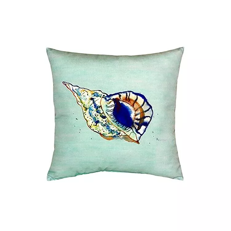 Betsy's Shell - Teal No Cord Pillow 18x18