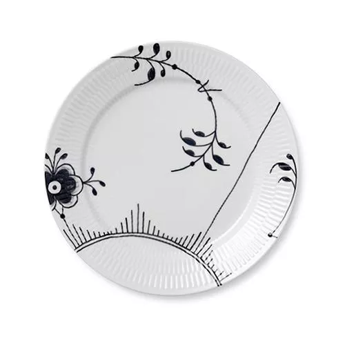 Black Fluted Mega Dinner Plate by Royal Copenhagen