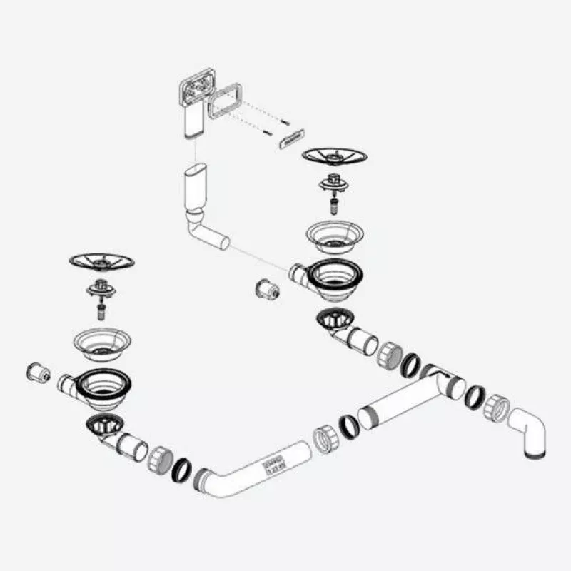 Blanco InFino waste set, sieve without remote waste control C-overflow