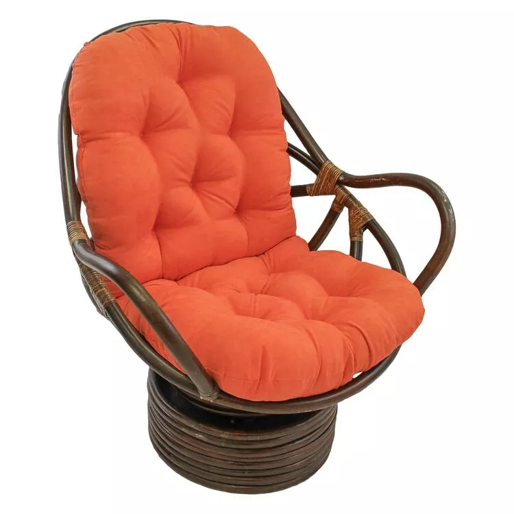 Blazing Needles 48" x 24" Solid Micro Suede Swivel Rocker Cushion