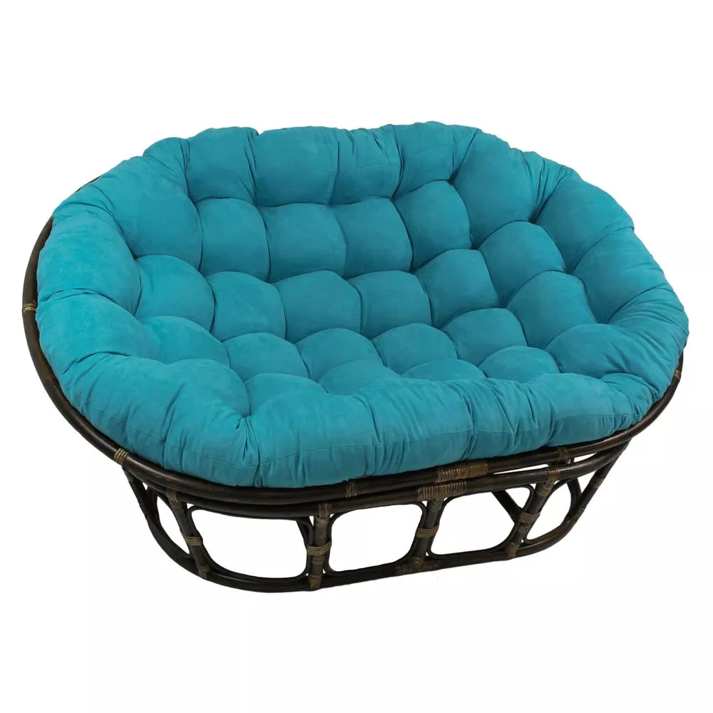Blazing Needles 65-inch by 48-inch Solid Micro Suede Double Papasan Cushion