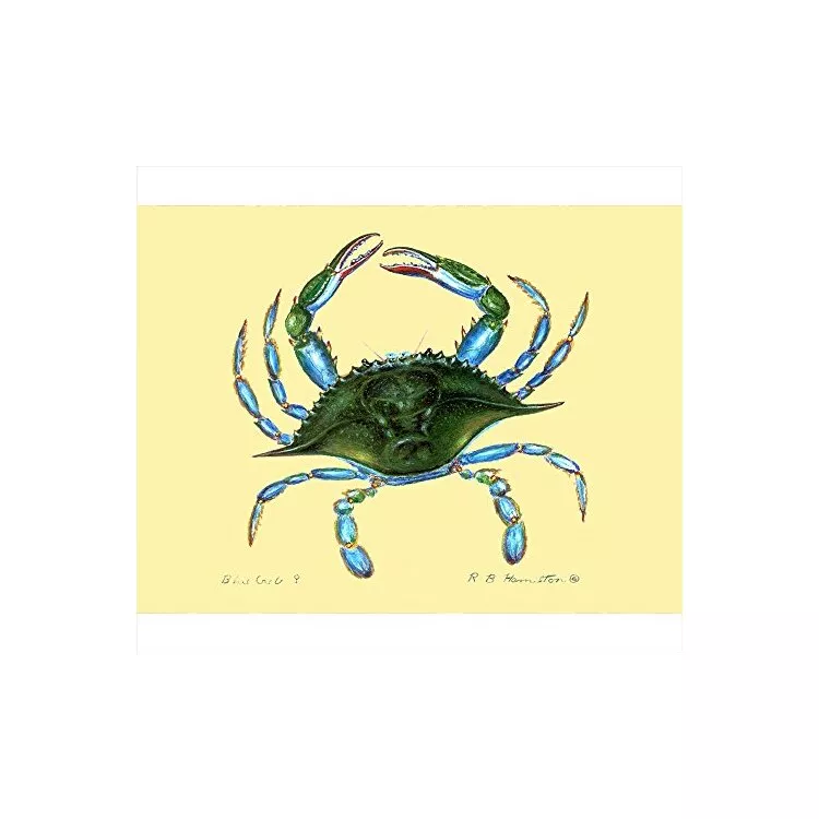 Blue Crab Wall Hanging Outdoor Decor 24x30 Rustic Blue Shell Design