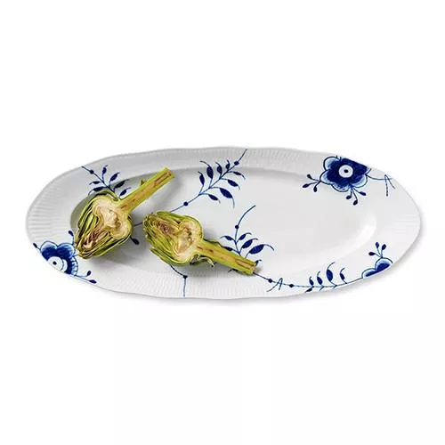 Blue Fluted Mega Fish Platter by Royal Copenhagen