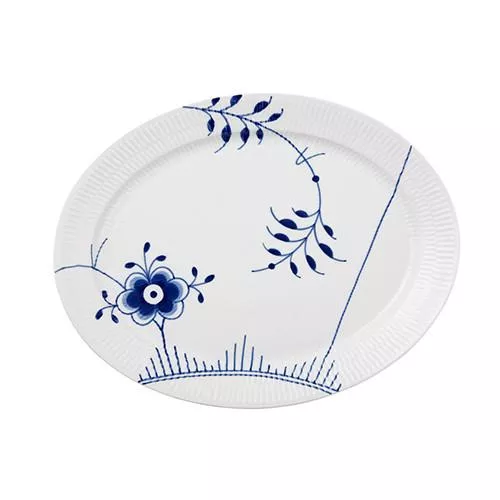 Blue Fluted Mega Oval Platter by Royal Copenhagen