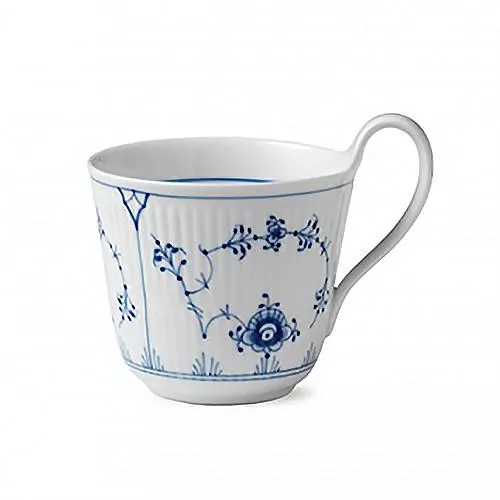 Blue Fluted Plain High Handled Mug by Royal Copenhagen