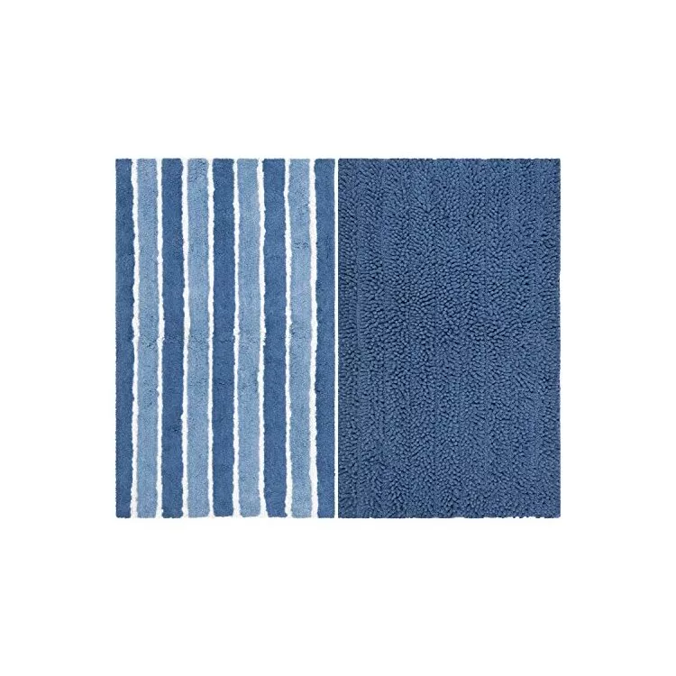Blue Multi Color Shag Flokati Rug 3x2 Small Rectangular