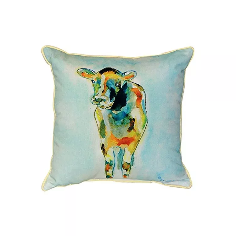 Blue Orange Polyester Polyfill Throw Pillow Cover Insert - Betsy Drake Interiors