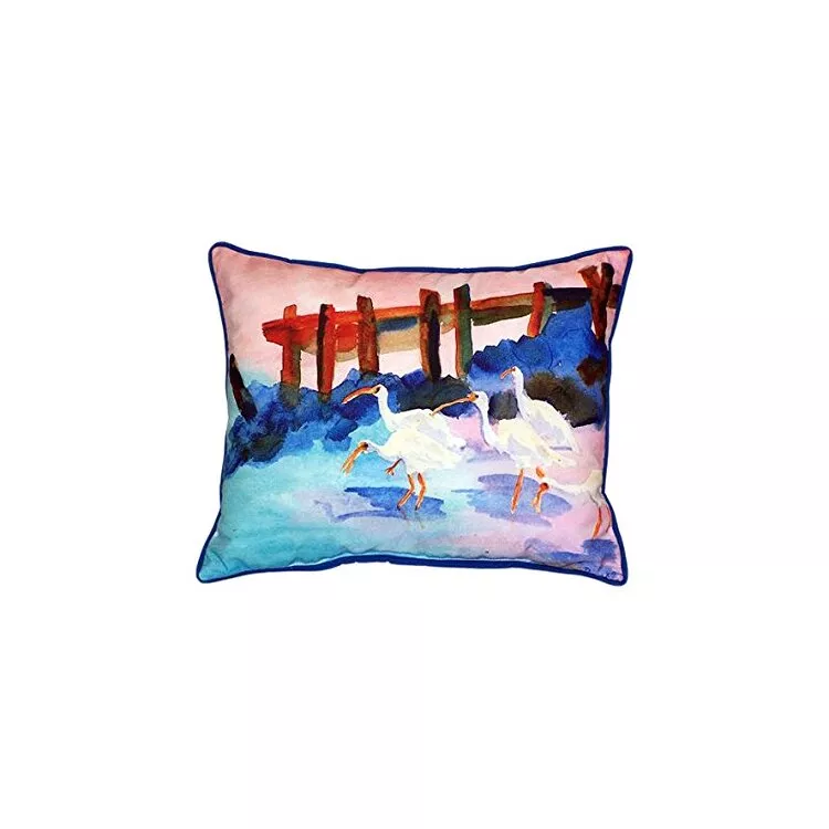Blue/Red Polyester Outdoor Pillow Cover & Insert 16x20 Rectangular - Betsy Drake Interiors
