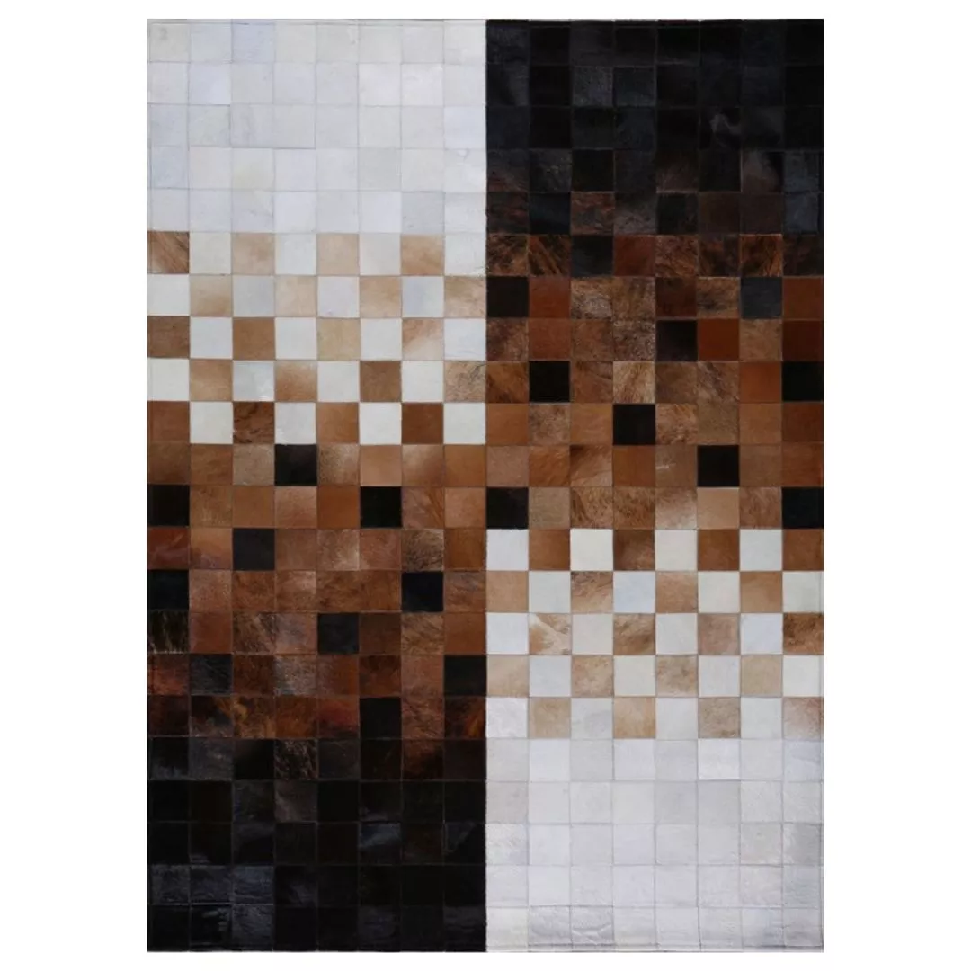 Brown Area Rug, Genuine Cowhide Patchwork Carpet,