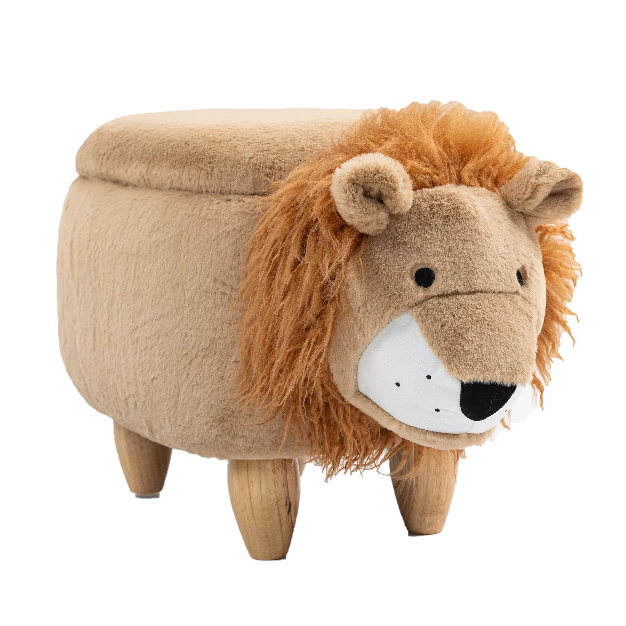 Brown Lion Animal Storage Ottoman
