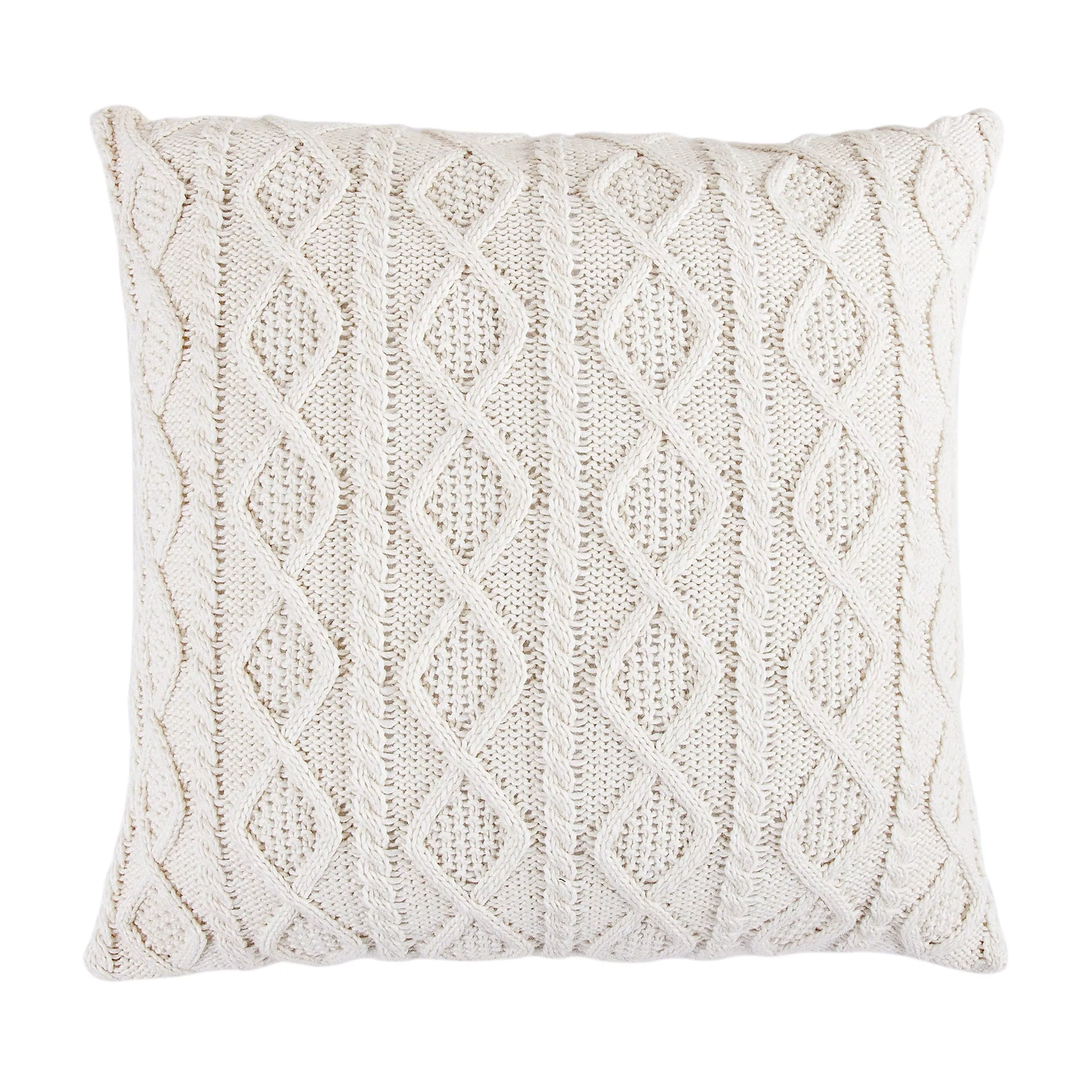 Cable Knit Soft Diamond Cream Euro Sham