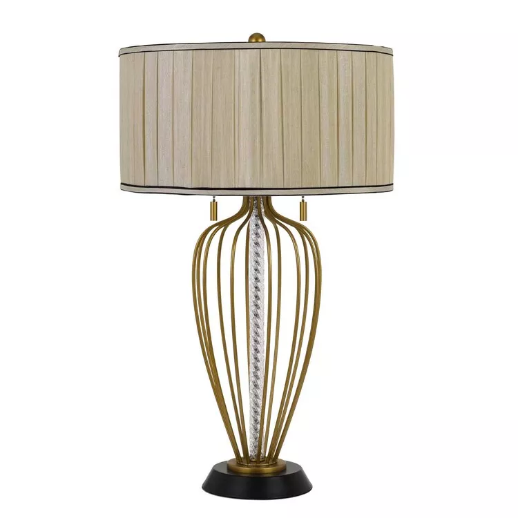 Cal Lighting Antique Brass & Black Table Lamp La Val