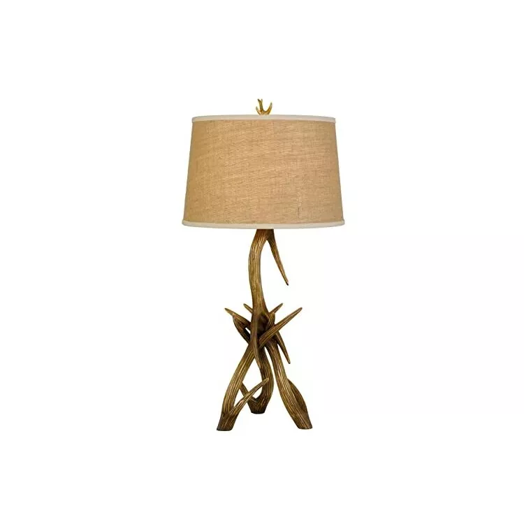 Cal Lighting Rustic Antler Table LampResin & Fabric Shade