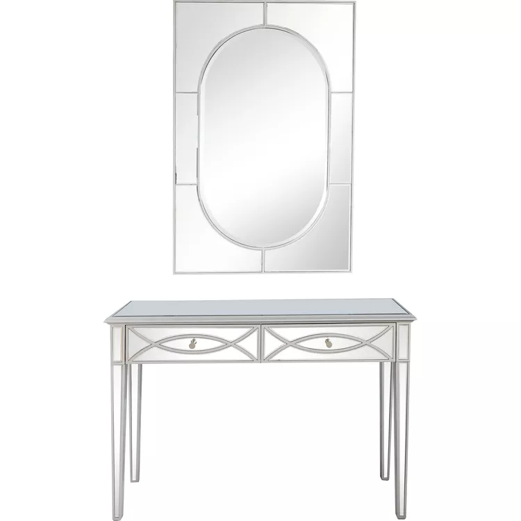 Camden Isle Helena Mirror Console Table - Antique Silver Finish