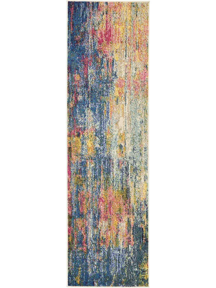 Celestial CES09 Blue/Yellow 2'2" x 10' Rug