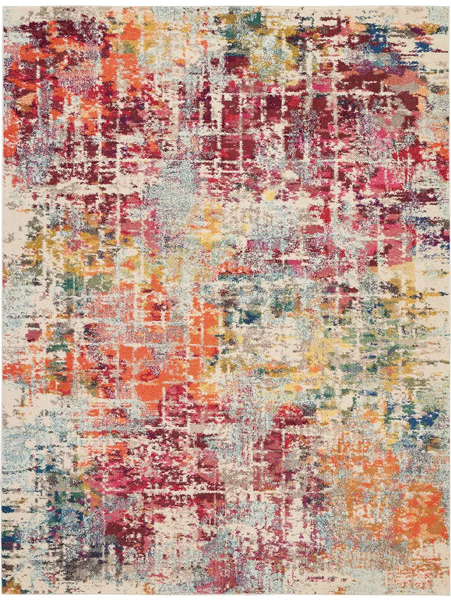 Celestial CES13 Pink/Multicolor 7’10” x Round Rug