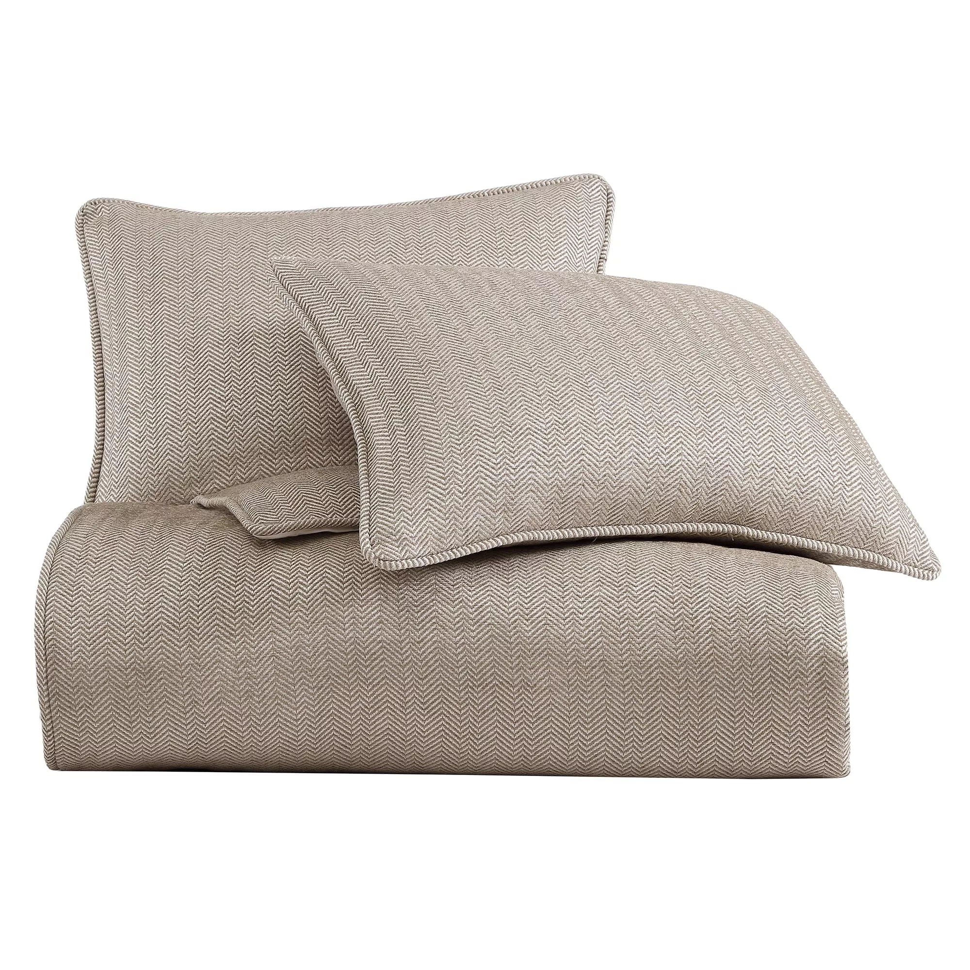 Chenille Herringbone King Sand Comforter Set