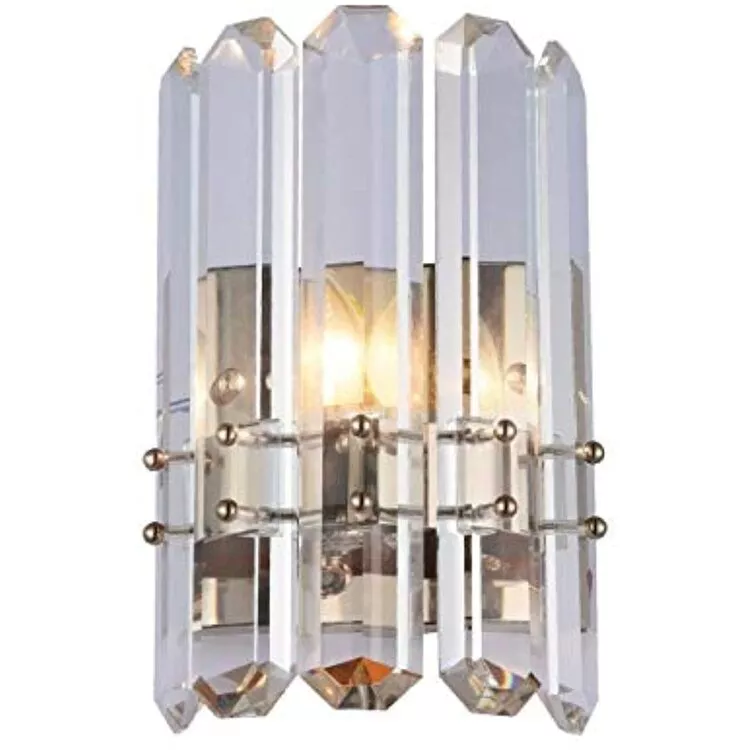 Chrome Chrome Frame Clear Crystal Wall Sconce - Bethel
