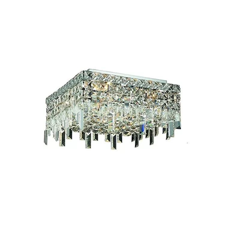 Chrome Flush Mount Crystal Light Fixture 4-Light Chrome