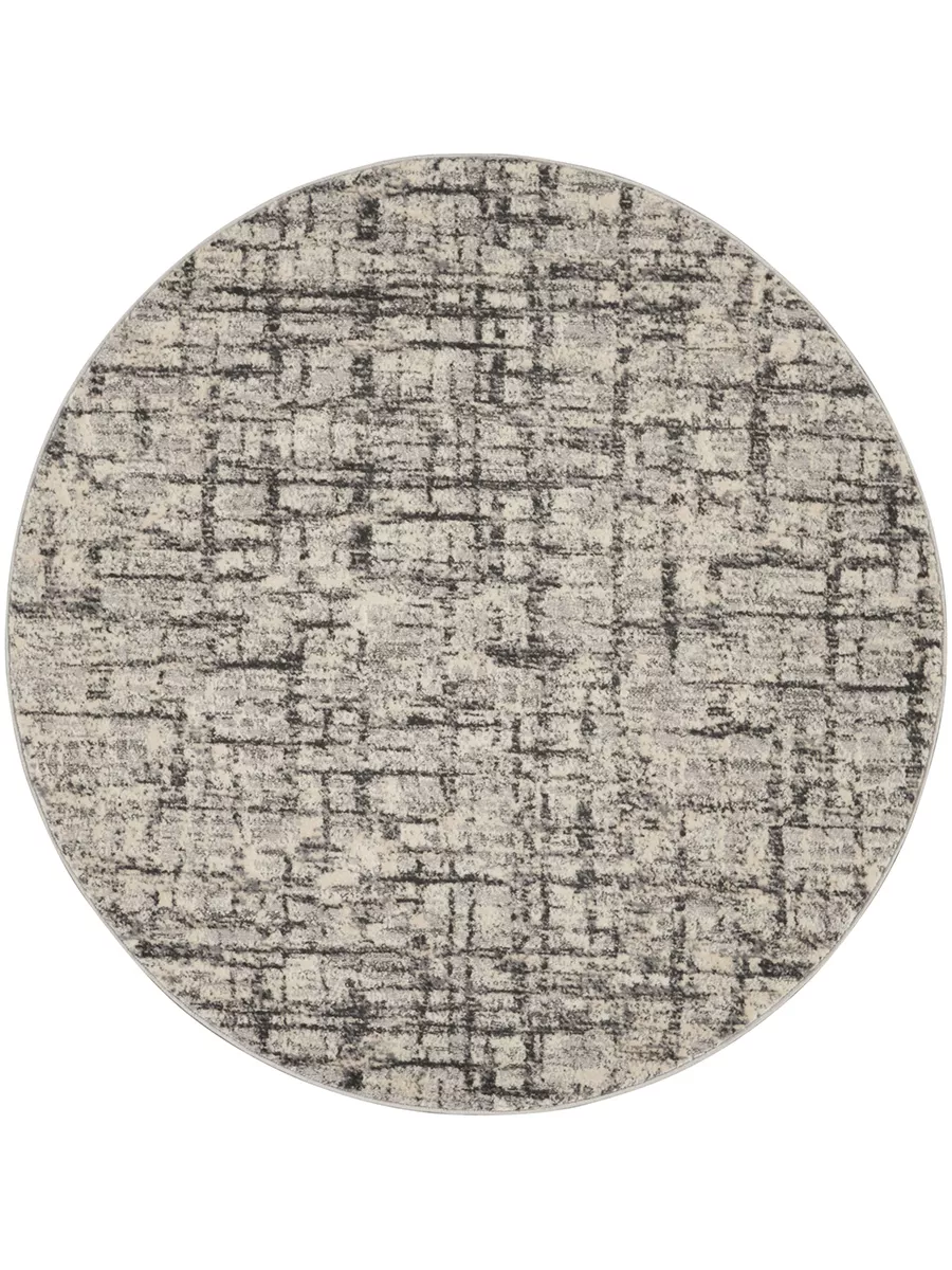 CK950 Rush CK952 Ivory/Gray 4' x Round Rug