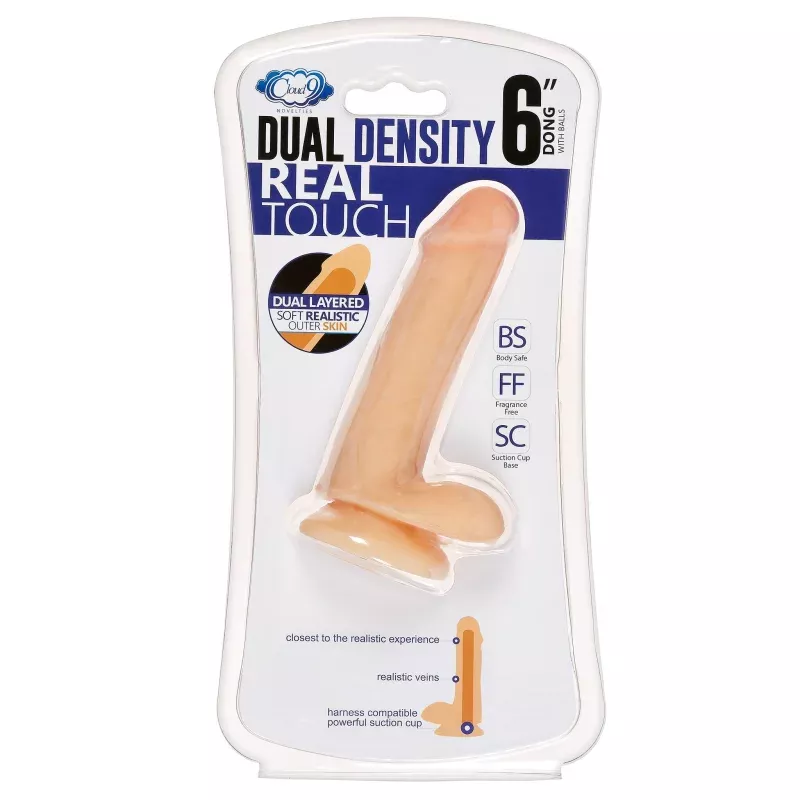CLOUD 9 DUAL DENSITY REALISTIC DILDO 6" W/ BALLS
