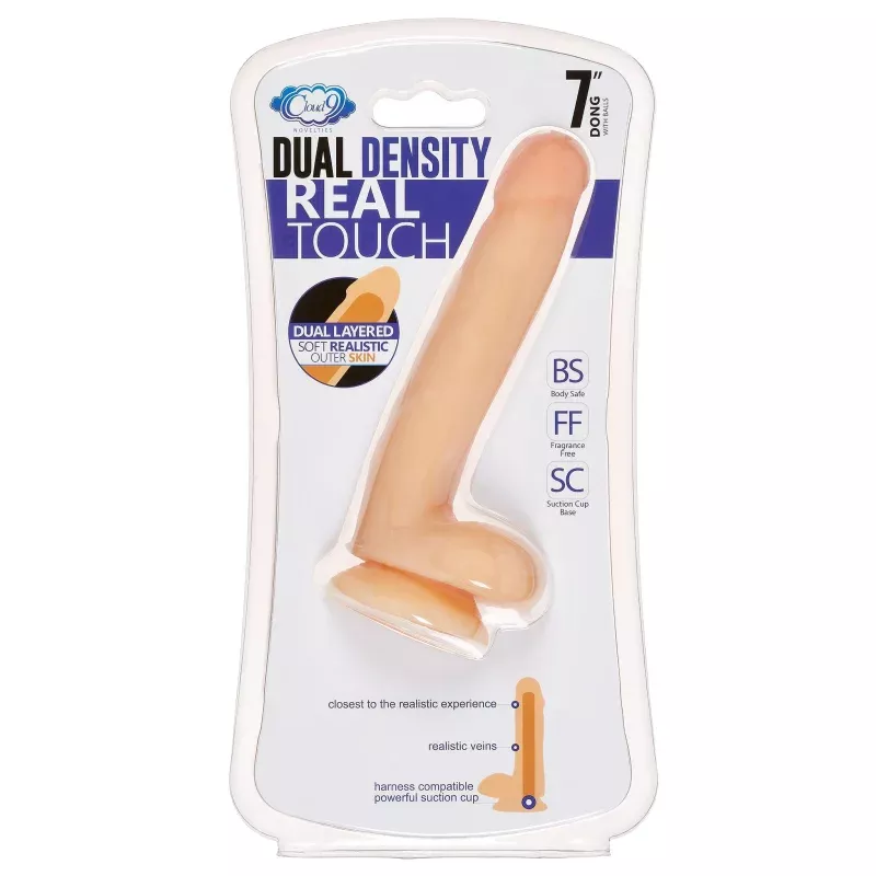 CLOUD 9 DUAL DENSITY REALISTIC DILDO 7" W/ BALLS