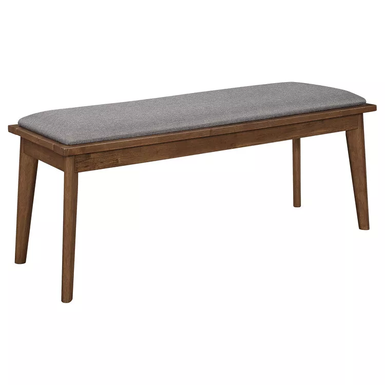 Coaster Alfredo Upholstered Dining Bench Grey and Natural Walnut