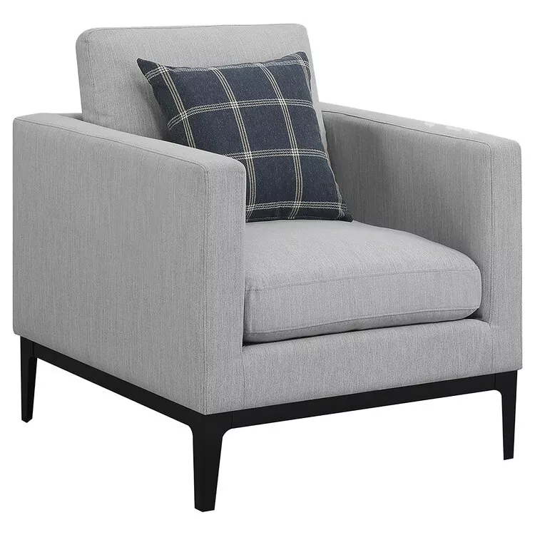 Coaster Apperson Cushioned Back Arm Chair Light Grey