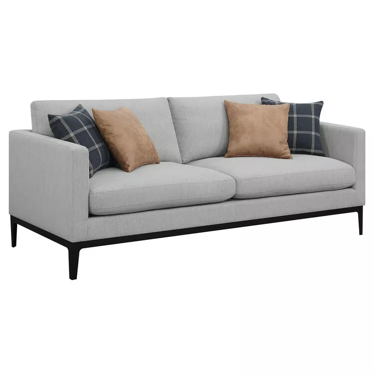 Coaster Apperson Cushioned Back Sofa Light Grey