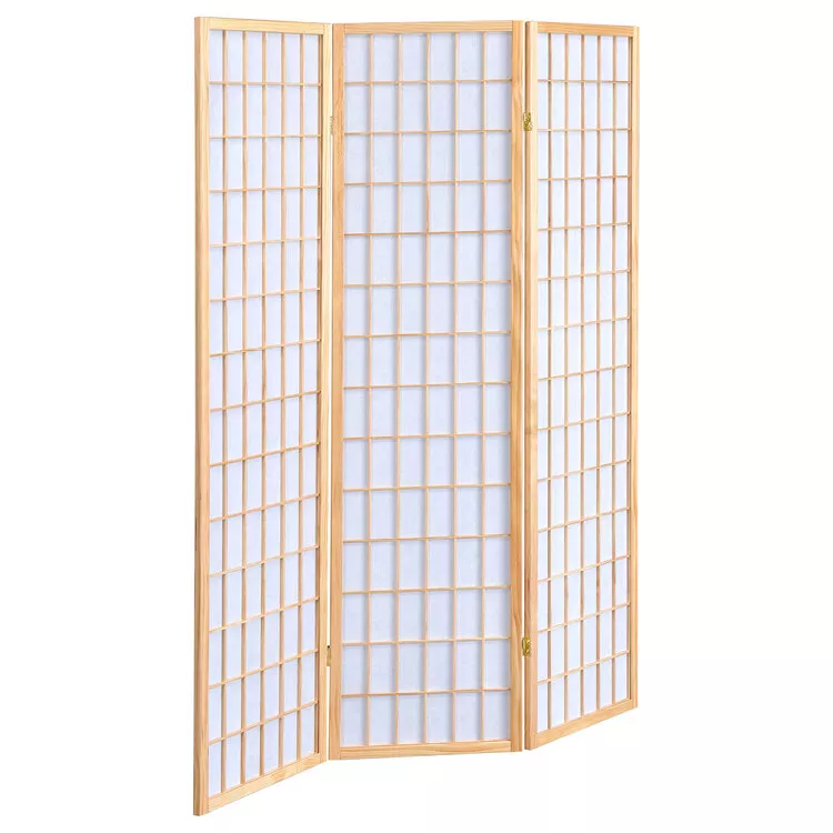 Coaster Carrie 3-panel Folding Screen Natural and White