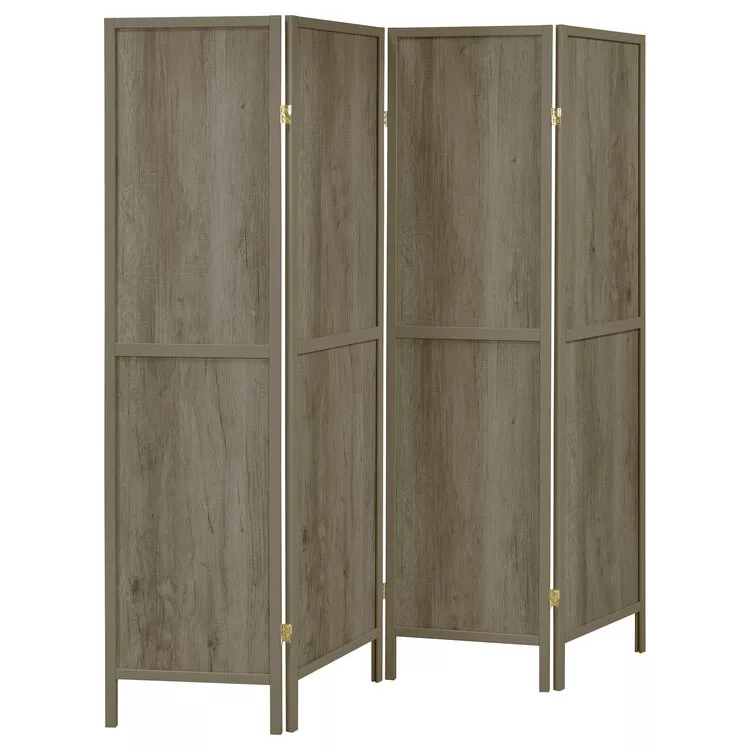 Coaster Deepika 4-panel Folding Screen Grey Driftwood