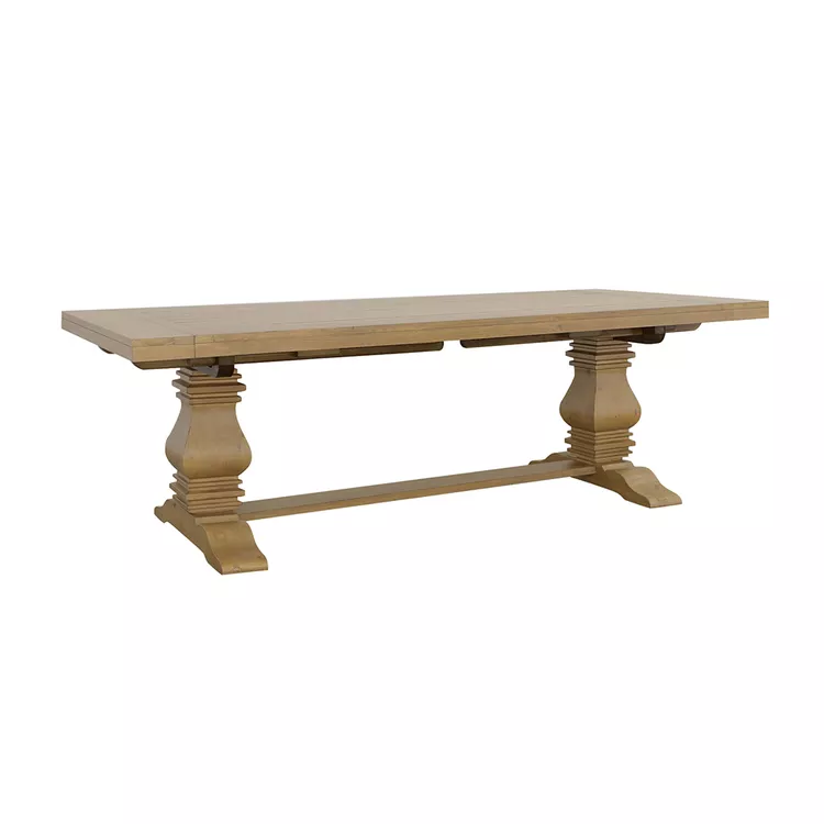 Coaster Florence Double Pedestal Dining Table Rustic Smoke
